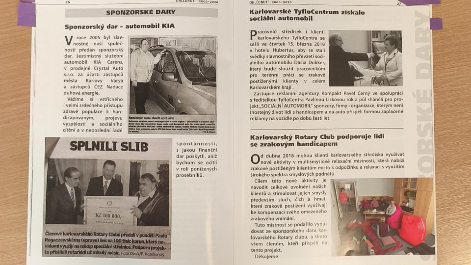 Tiskové materiály karlovarského TyfloCentra