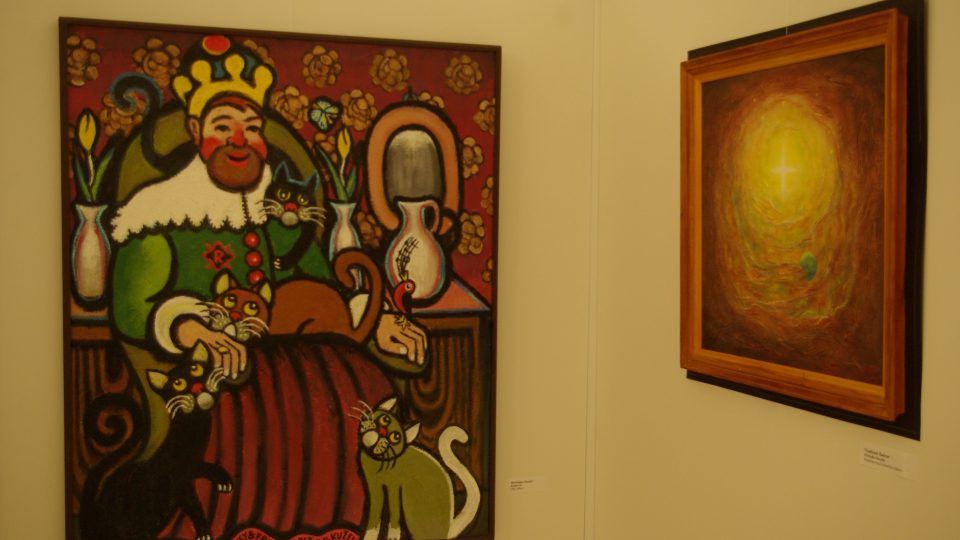 Z tvorby jičínského výtvarníka Břetislava Kužela (vlevo) a Vladimíra Balcara
