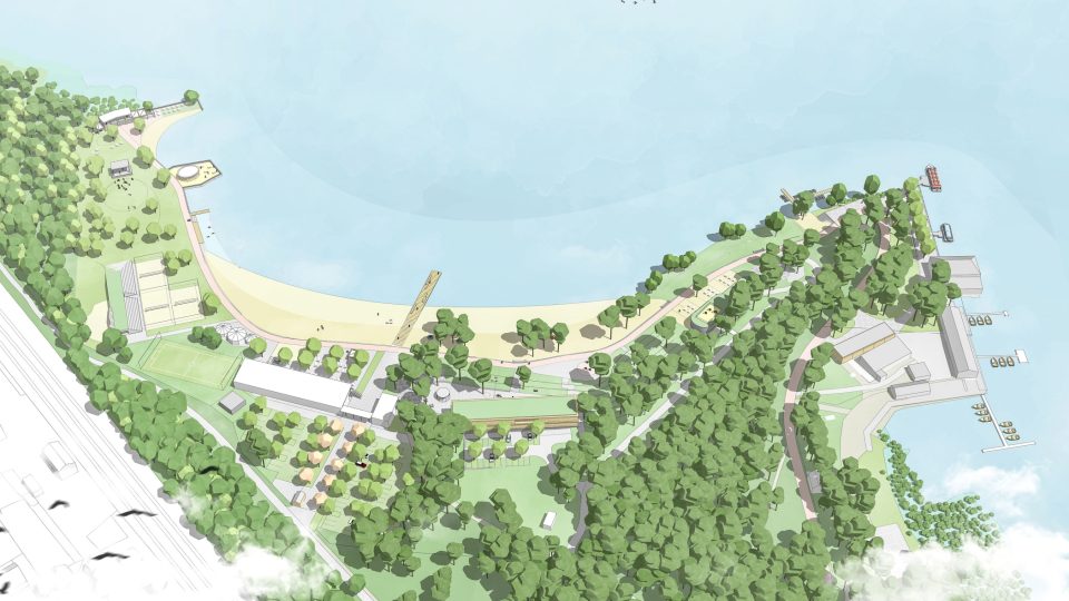 Vizualizace projektu „Nové Pláže Doksy - Máchovo jezero“ - celek