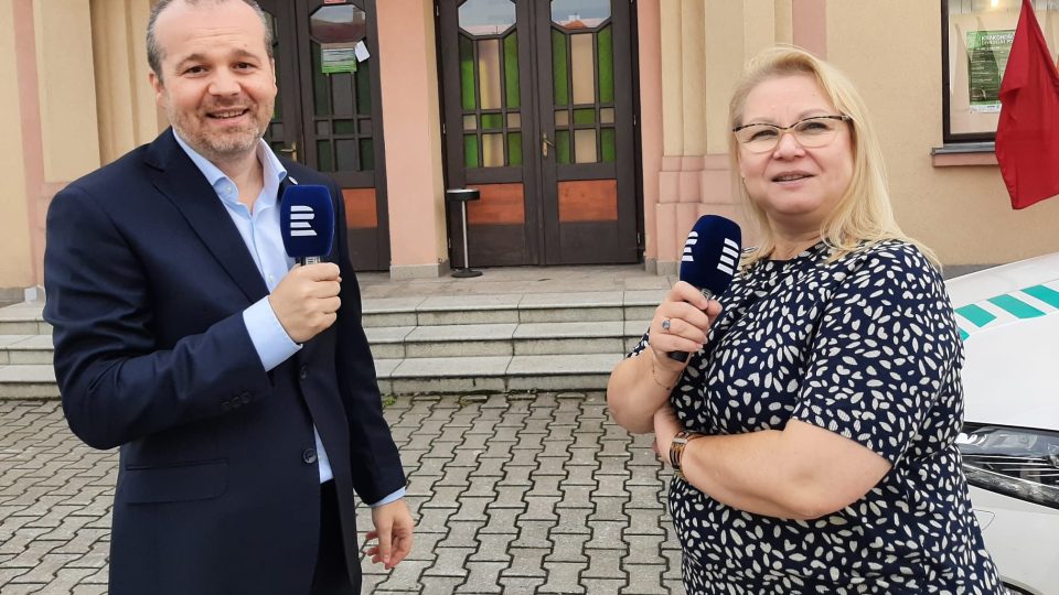 Ředitel firmy Emba Marek Michalko s moderátorkou Janou Fričovou