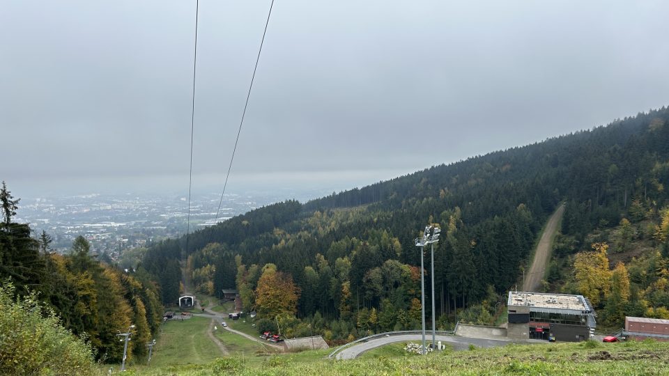 Město Liberec z Ještědu, říjen 2023