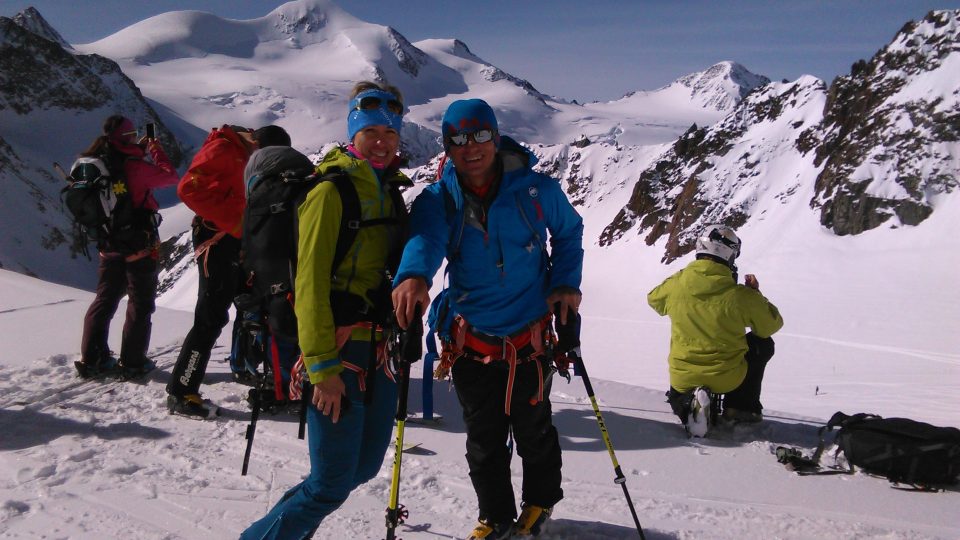 Karel Kříž s Alenou Zárybnickou na skialpech