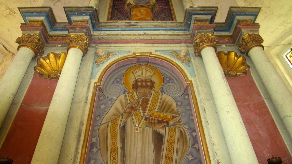 Obraz sv. Mikuláše s relikvií