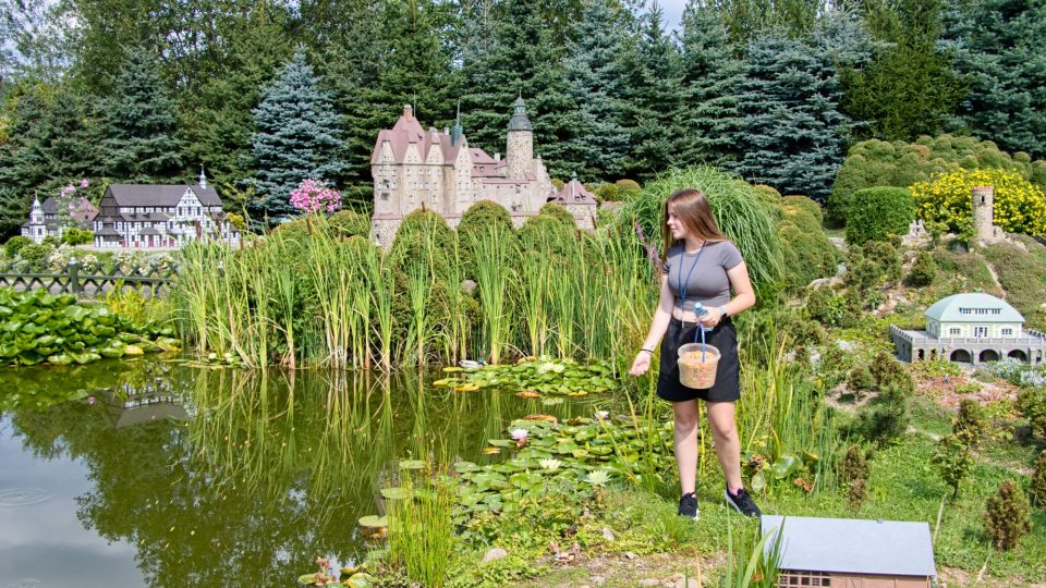 Letos v létě pracují v parku miniatur v Kowarech i dvě Češky. Hlavně provázejí české turisty, někdy ale i pečují o park