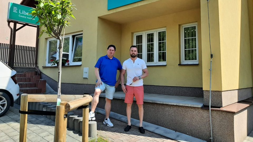Reprezentační trenér Filip Pešán (vpravo) a sportovní redaktor Pavel Petr