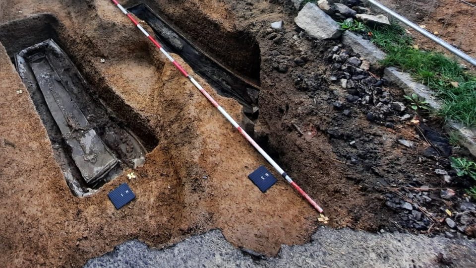 Nalezené hroby v parku v Budyšínské ulici v Liberci