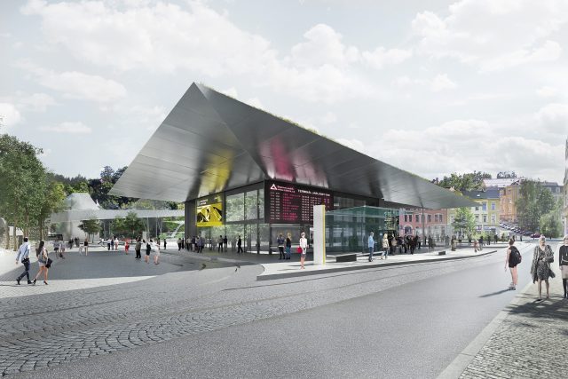 Takto by měla v budoucnu vypadat hlavní budova nového dopravního terminálu v Jablonci nad Nisou | foto:  město Jablonec nad Nisou
