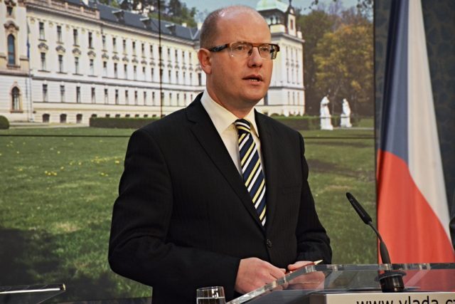 Premiér Bohuslav Sobotka na tiskové konferenci po jednání vlády | foto:  Vláda České republiky