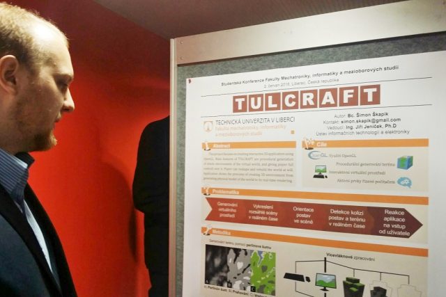 Student Šimon Škapik vytvořil vlastní počítačovou hru ve 3D prostředí,  nazval ji TULcraft | foto: Šárka Škapiková,  Český rozhlas