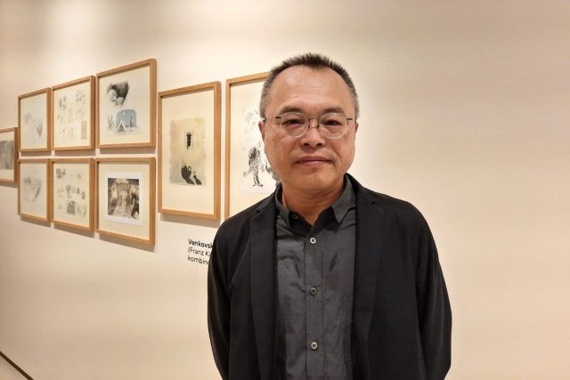 Přední představitel nezávislé japonské animace Kóji Yamamura vystavuje svá díla v liberecké galerii | foto: Tomáš Mařas,  Český rozhlas