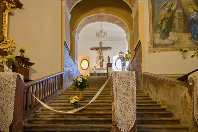 Svaté schody v kostele svatého Josefa v Krásné | foto: Jaroslav Hoření,  Český rozhlas