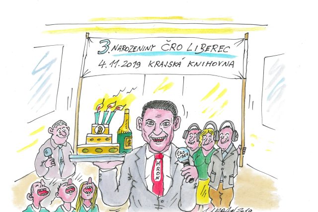 K pozvánce na oslavu 3. narozenin Českého rozhlasu Liberec v krajské vědecké knihovně se přidává i Ruda Pivrnec