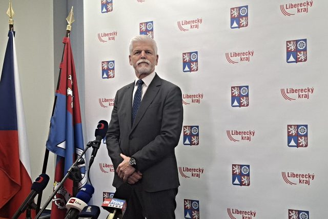 Prezident Petr Pavel na tiskové konferenci v budově Krajského úřadu Libereckého kraje | foto: Jana Pavlíčková,  Český rozhlas