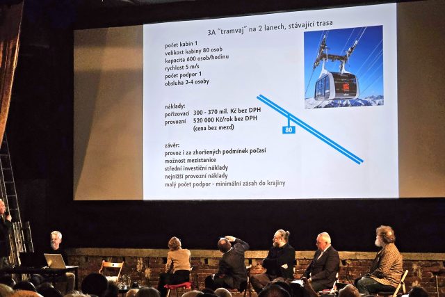 Na Ještěd by v budoucnu mohla jezdit jednokabinová lanovka - Snímek z představení návrhů z února 2024 | foto: Statutární město Liberec